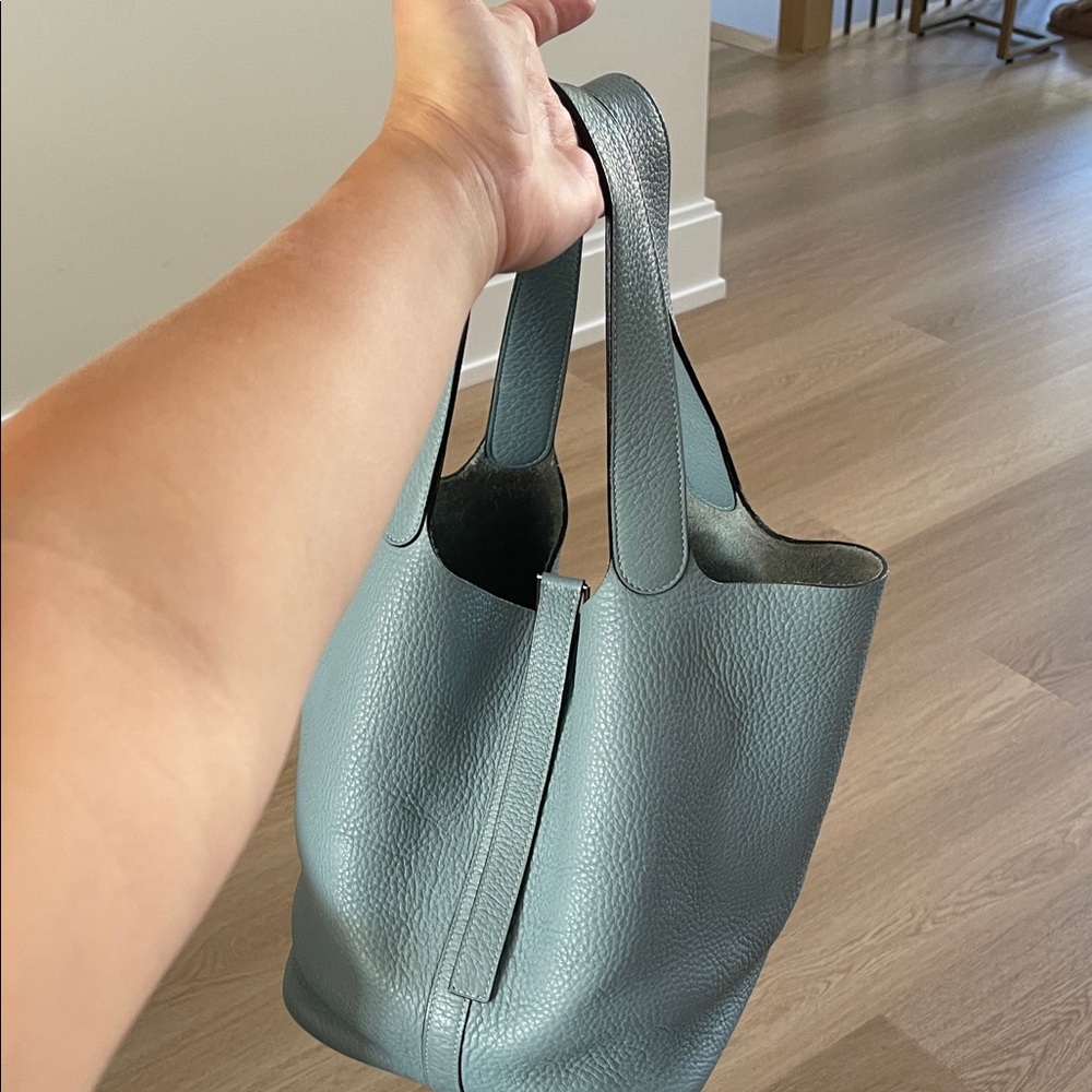 Hermes Light Blue Leather PICOTIN GM